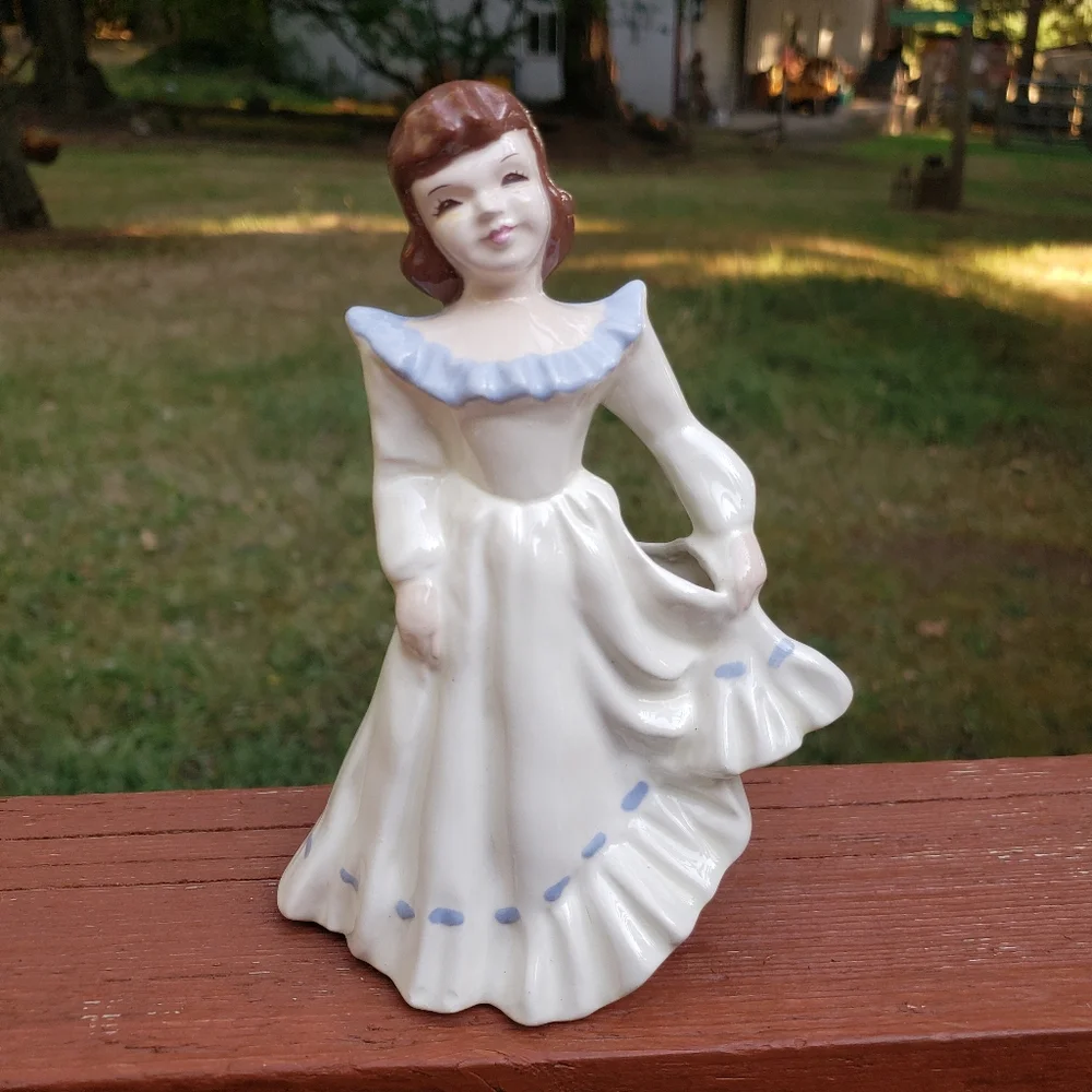 Vintage Florence Ceramics Man & Women Figurine & Flower Holder/Planter WITH WEAR